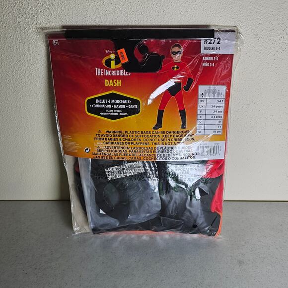 New Incredibles 2 Dash Halloween Costume Toddler Child Small disney 3t 4t - Picture 2 of 2